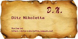 Ditz Nikoletta névjegykártya