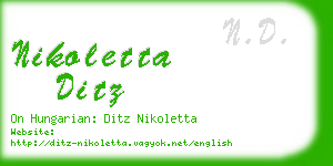 nikoletta ditz business card